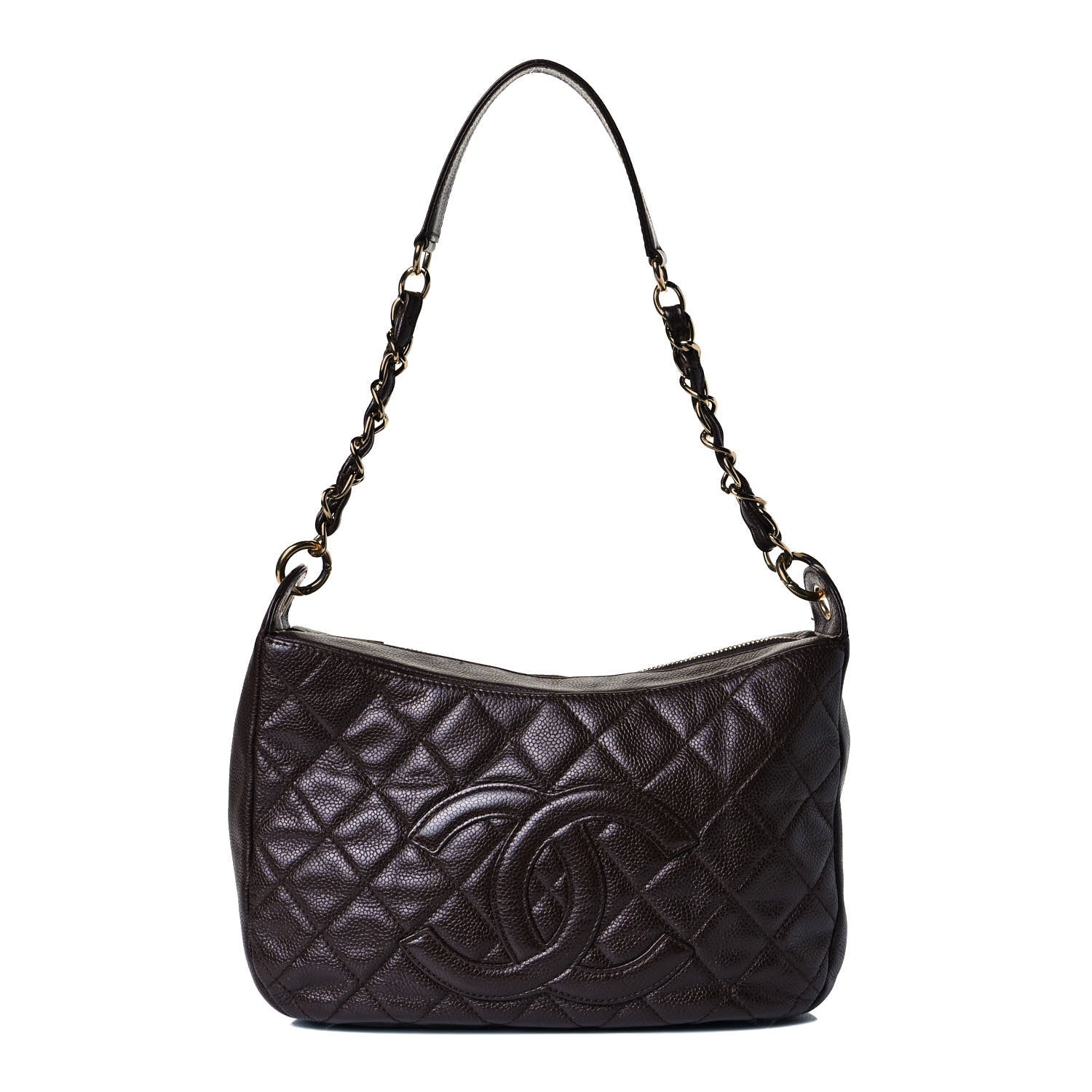 Chanel Caviar Quilted Timeless CC Shoulder Bag Brown 1 of 9