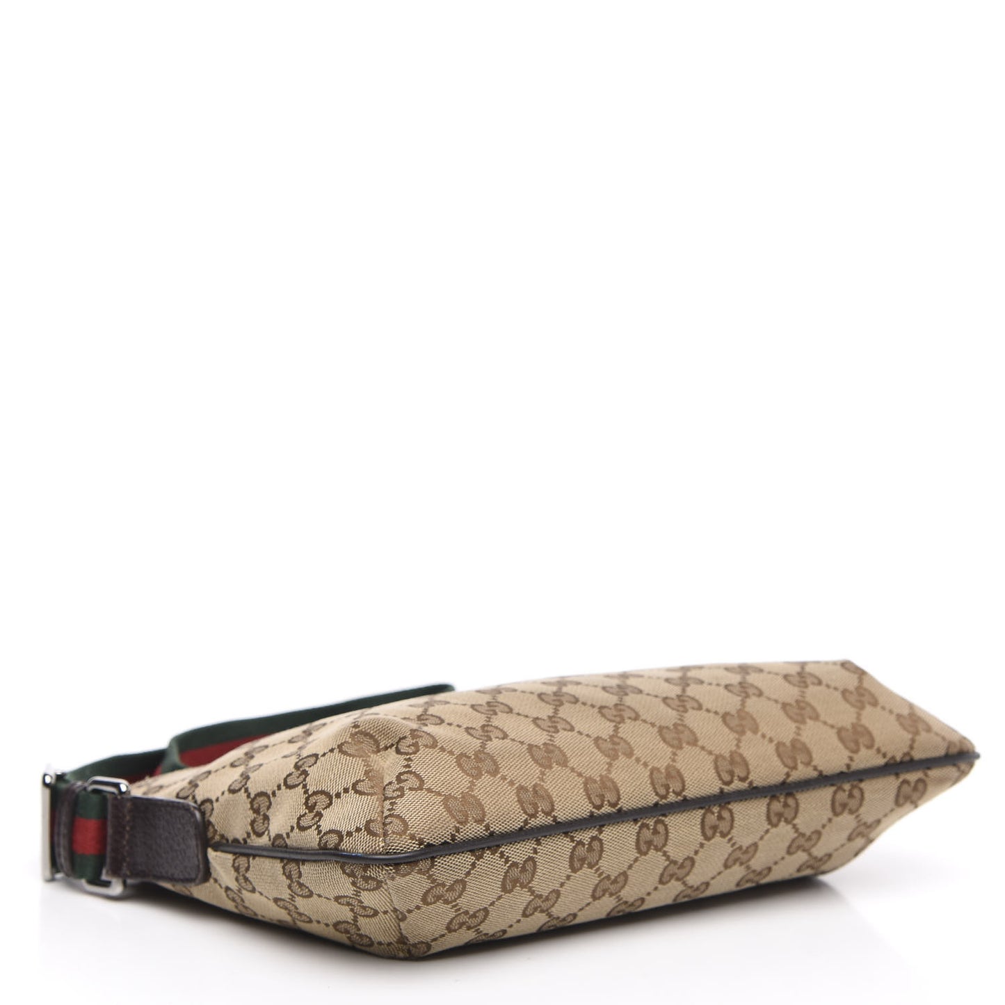 Monogram Web Small Flat Messenger Crossbody Dark Brown