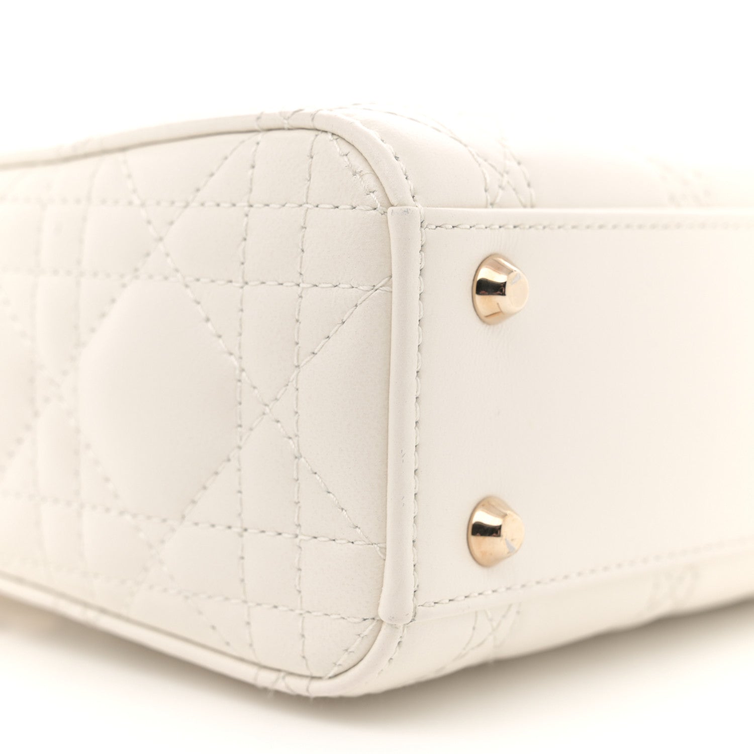 Christian Dior Lambskin Cannage Mini Lady Dior Latte 9 of 11