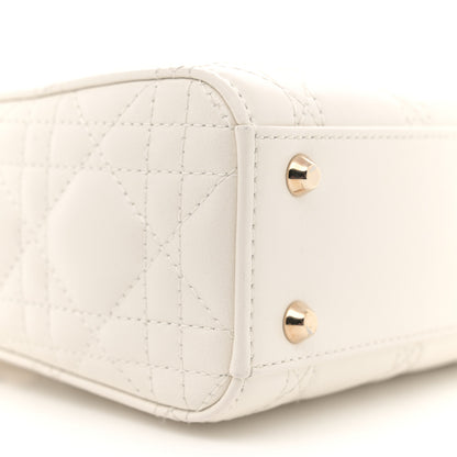 Christian Dior Lambskin Cannage Mini Lady Dior Latte 9 of 11
