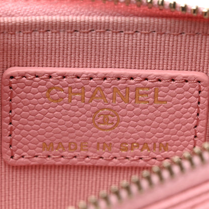 Chanel Caviar Quilted Flap Zip Card Holder Pink 6 of 8