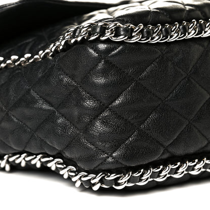 Chanel Washed Lambskin Quilted Maxi Chain Around Flap Black 5 of 9