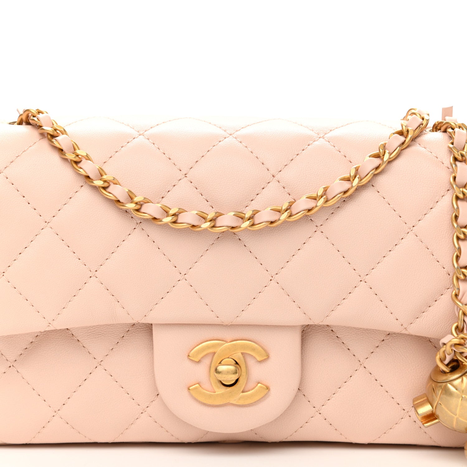 Chanel Lambskin Quilted Mini Rectangular Pearl Crush Flap Light Beige 8 of 11