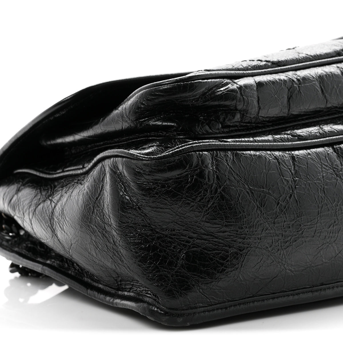Saint Laurent Crinkled Calfskin Matelasse Monogram Medium Niki Chain Satchel Black 9 of 10