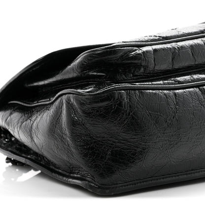 Saint Laurent Crinkled Calfskin Matelasse Monogram Medium Niki Chain Satchel Black 9 of 10