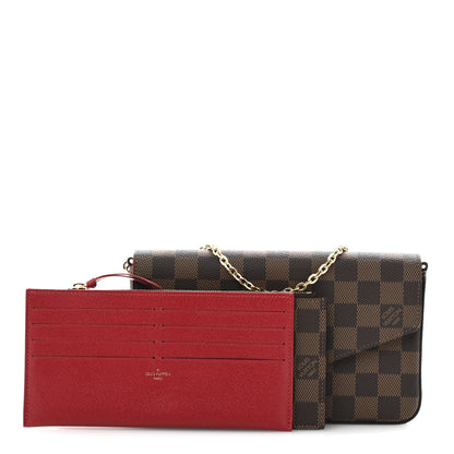 Louis Vuitton Damier Ebene Pochette Felicie Chain Wallet 3 of 13