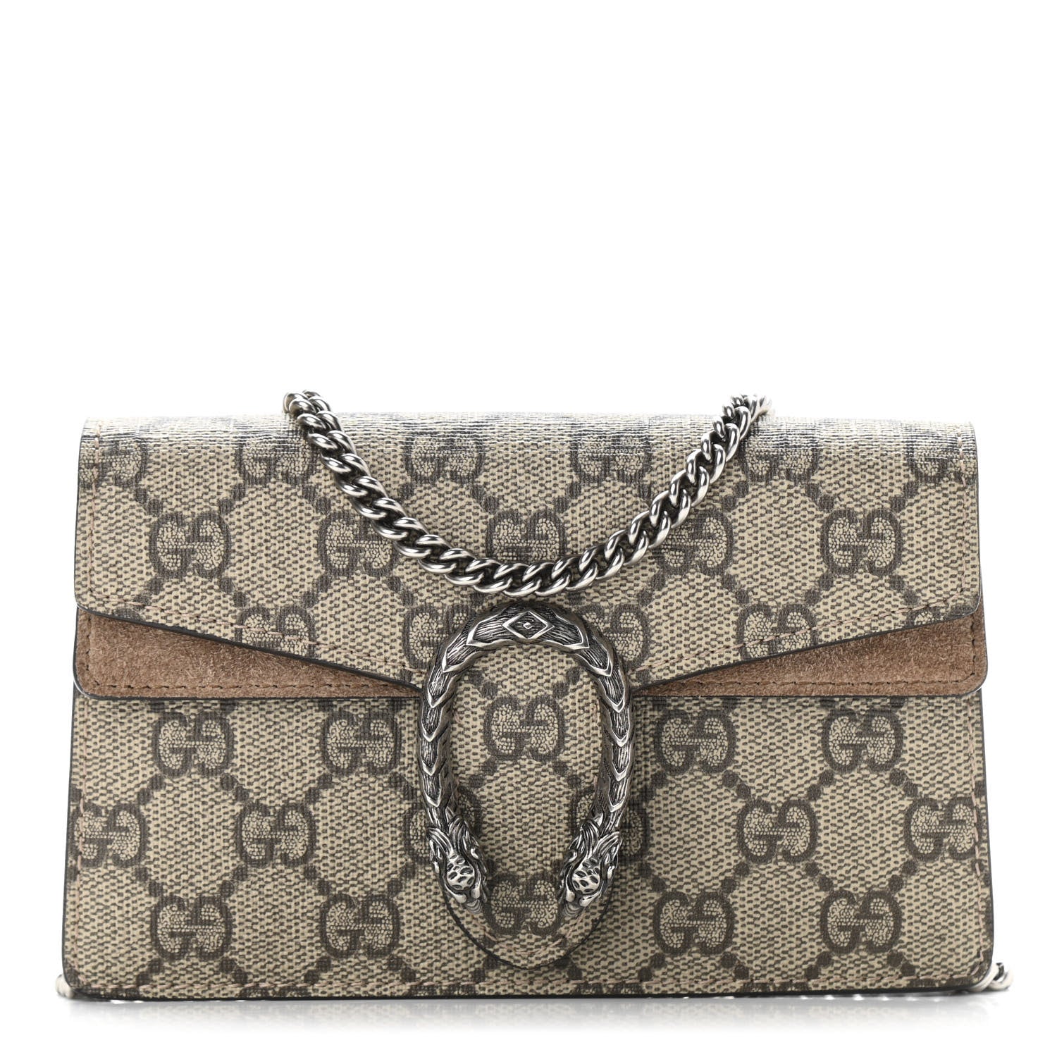 Gucci GG Supreme Monogram Super Mini Dionysus Shoulder Bag Taupe 1 of 11