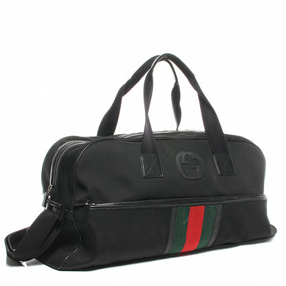 Gucci Canvas Large Parana Web Duffle Bag Black 8 of 11