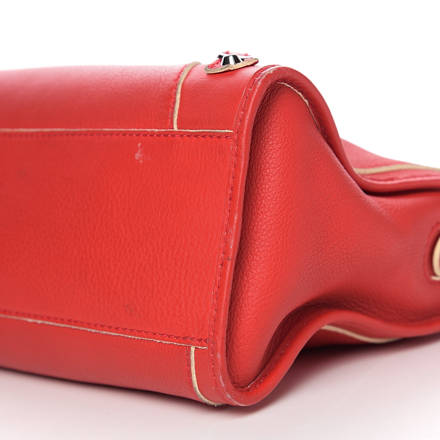 Supple Grained Calfskin Classic Silver Hardware Highlight City Rouge Fraise