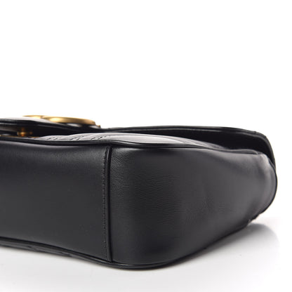 Gucci Calfskin Matelasse Small GG Marmont Shoulder Bag Black 6 of 10