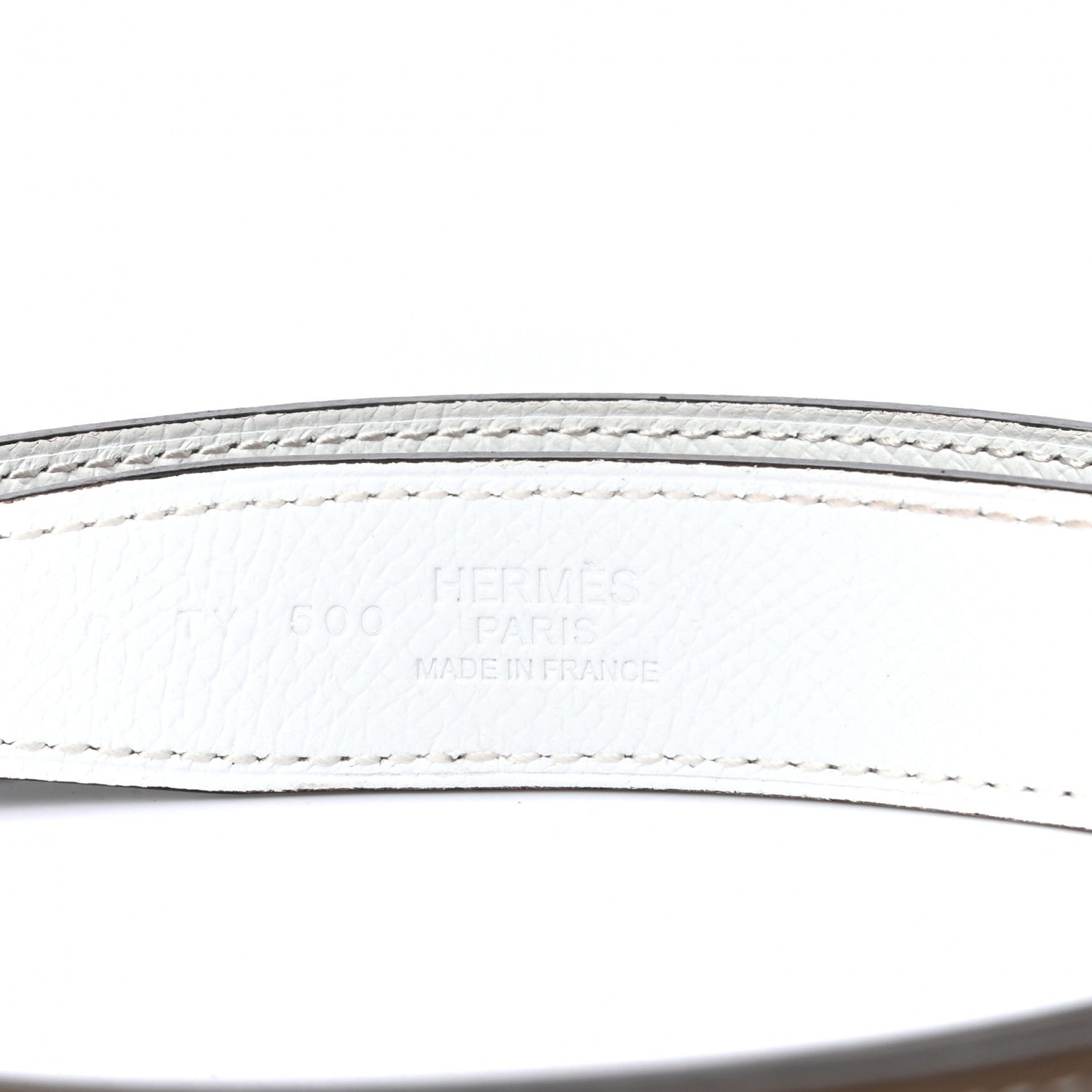 Hermes Epsom Swift 24mm Mors H Belt 75 White Etoupe 3 of 5