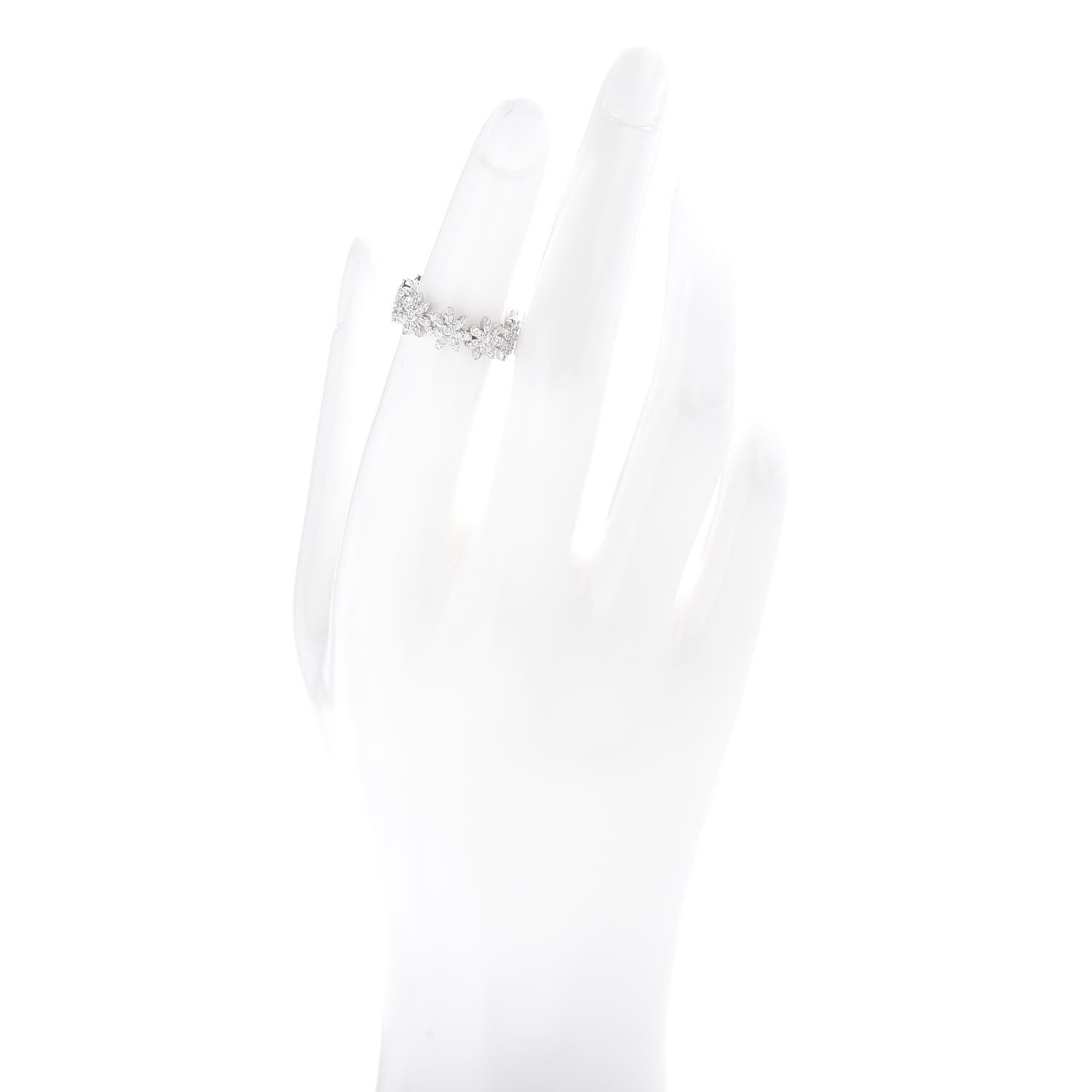 Tiffany 18K White Gold Diamond Daisy Metro Band Ring 49 4.75 2 of 6