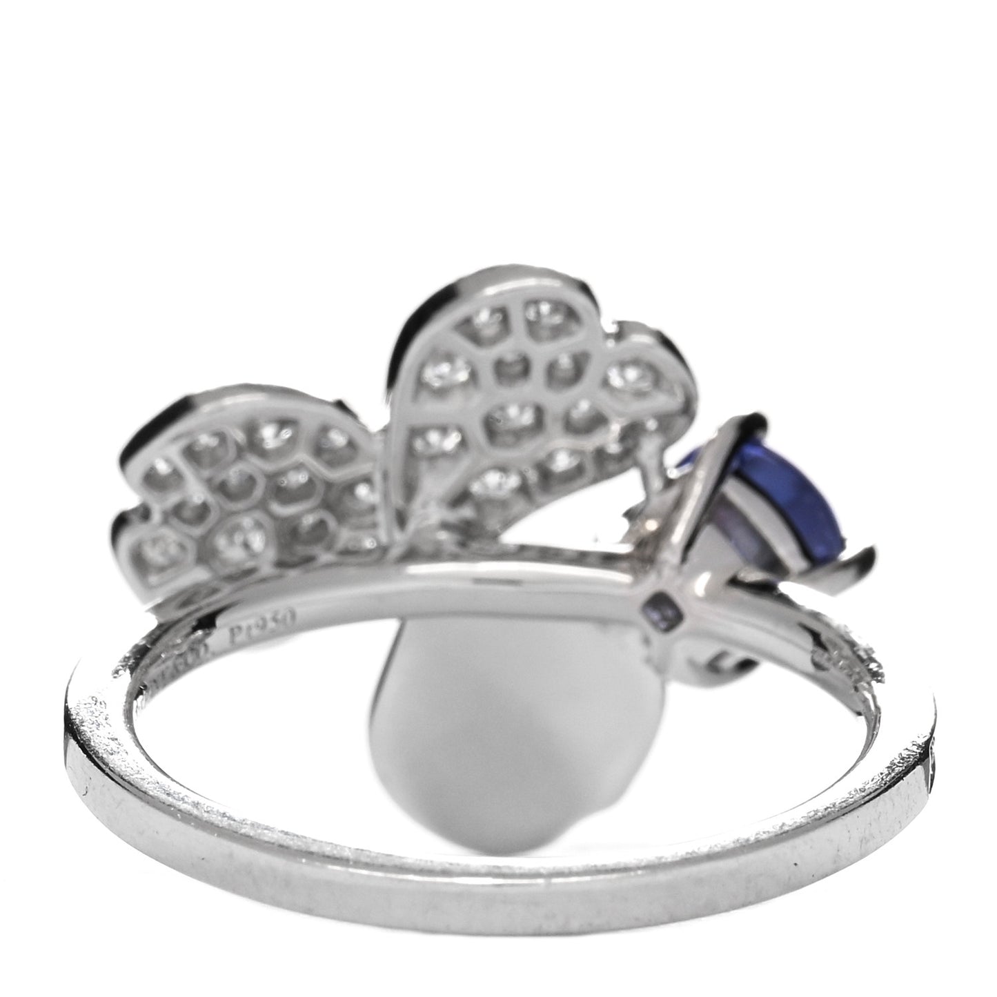 Platinum Diamond Tanzanite Paper Flowers Ring 52 6