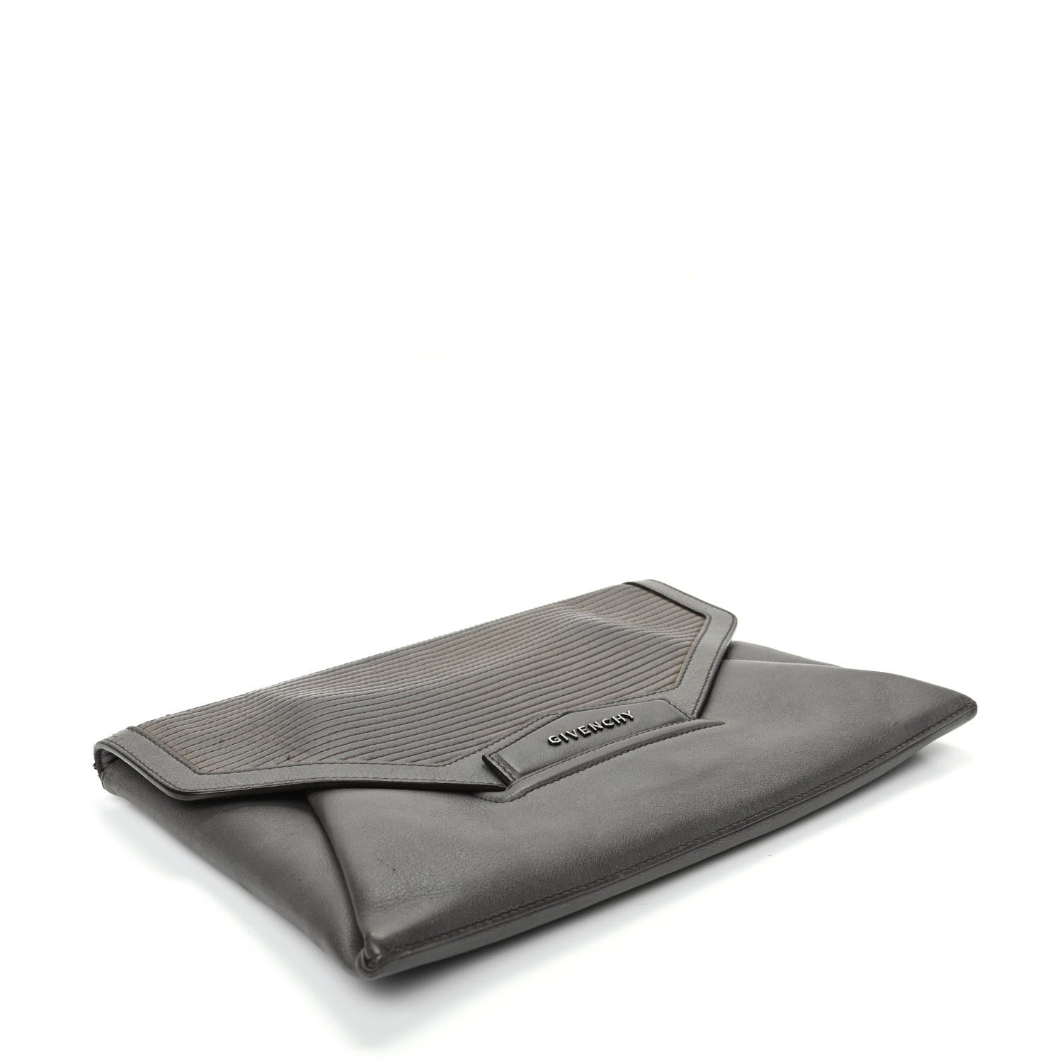 Givenchy Calfskin Stitched Antigona Envelope Clutch Grey 4 of 8
