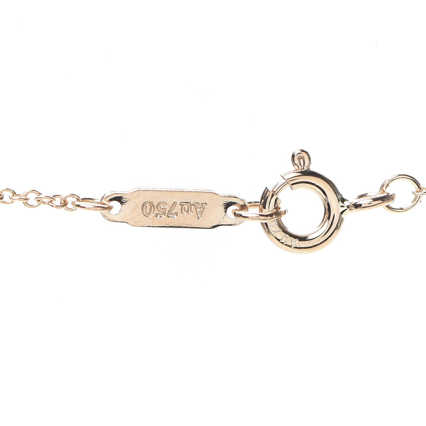 18K Rose Gold Diamond Small T Smile Pendant Necklace