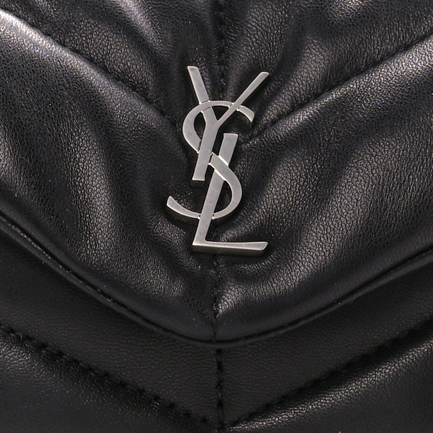 Lambskin Monogram Loulou Puffer Pouch Clutch Black