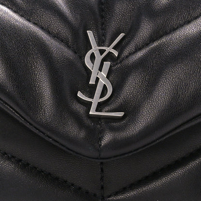 Saint Laurent Lambskin Monogram Loulou Puffer Pouch Clutch Black 8 of 11