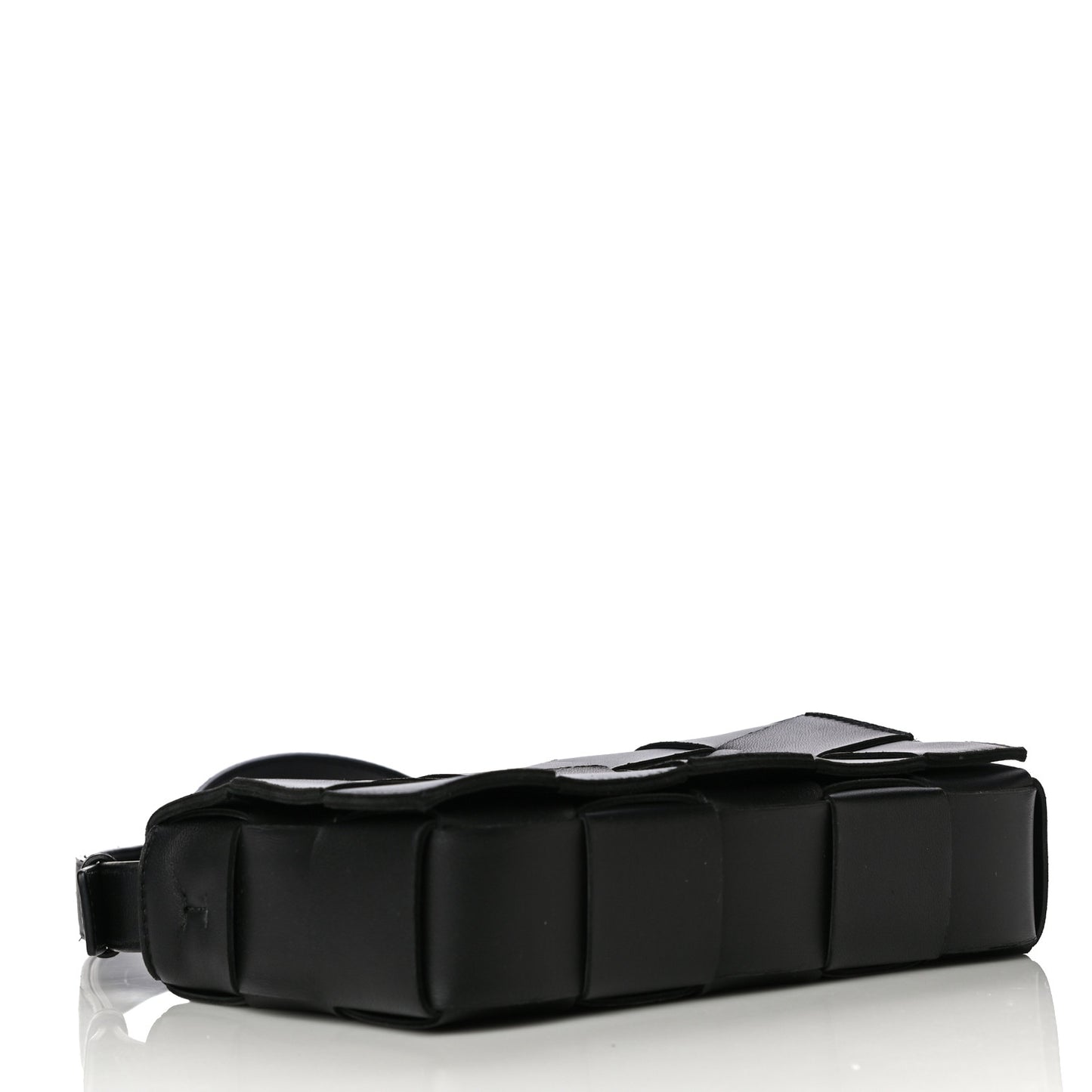 Lambskin Maxi Intrecciato Cassette Crossbody Bag Black