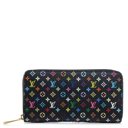 Louis Vuitton Monogram Multicolor Zippy Wallet Black Violet 1 of 8