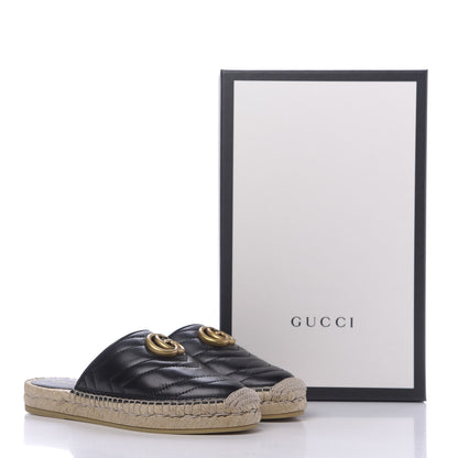Gucci Nappa Matelasse GG Marmont Espadrille Slippers 35.5 Black 12 of 12
