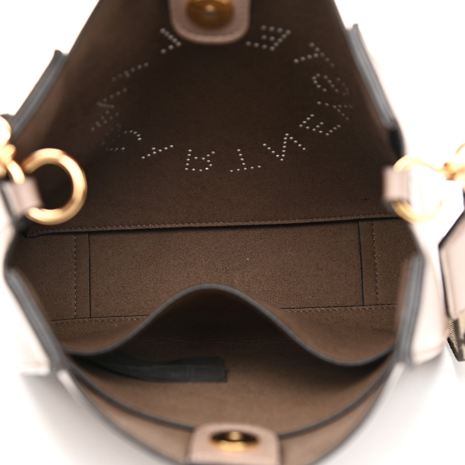 Stella McCartney Eco Alter Nappa Perforated Logo Mini Crossbody Dark Taupe 5 of 13