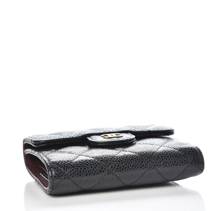 Chanel Caviar Quilted Compact Flap Wallet Black 4 of 10