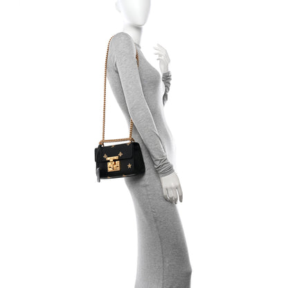 Gucci Grained Calfskin Bee Star Small Padlock Shoulder Bag Black 3 of 11
