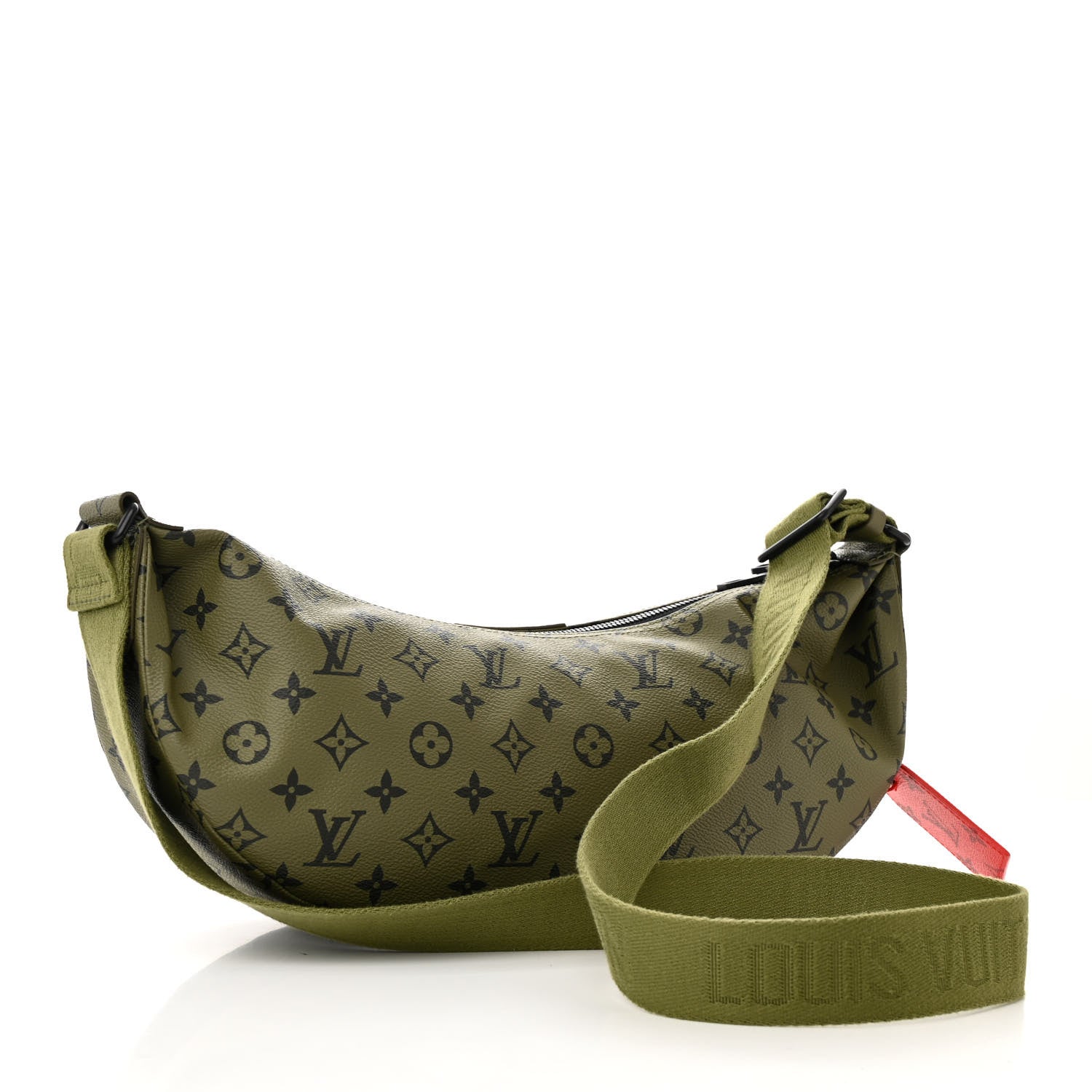 Louis Vuitton Monogram Hamac Bag Khaki Green Vermillion Red 3 of 9