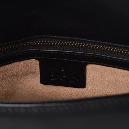 Gucci Calfskin Matelasse Medium GG Marmont Shoulder Bag Black 6 of 12
