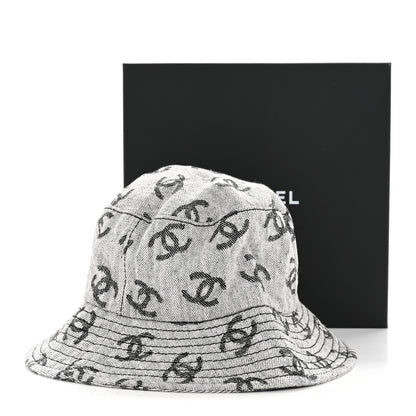 Chanel Denim CC Bucket Hat L White Black 11 of 11