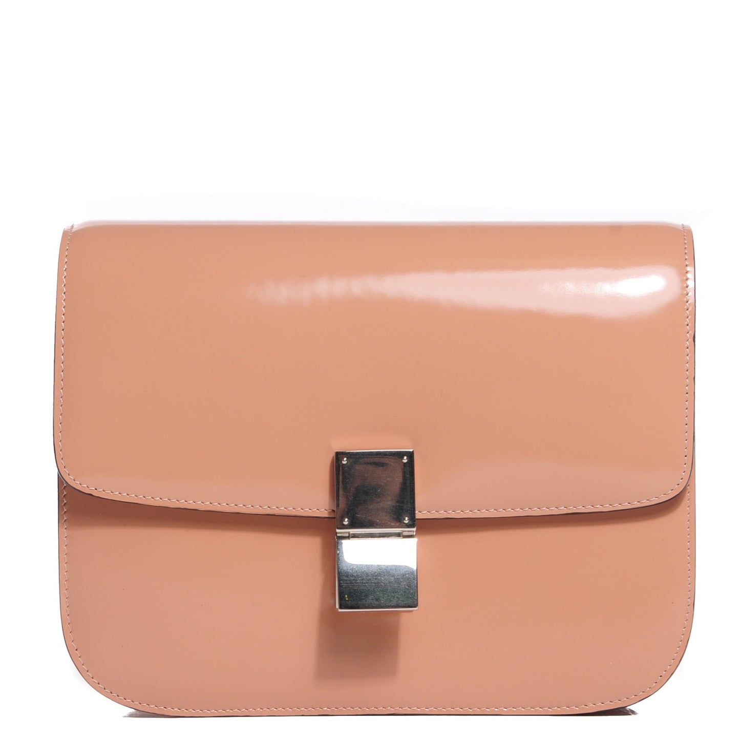 Spazzolato Calfskin Classic Box Medium Flap Bag Nude