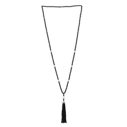 Tiffany Sterling Silver Black Onyx Freshwater Pearl Ziegfeld Tassel Necklace 3 of 4
