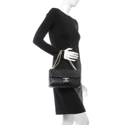 Chanel Lambskin Quilted Medium Westminster Pearl Flap Black 2 of 7
