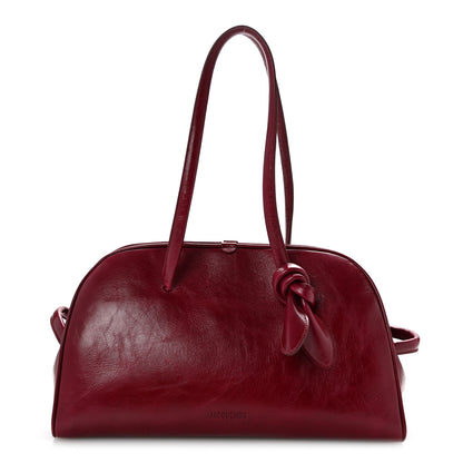 Jacquemus Shiny Vintage Calfskin Le Turismo Soft Bowling Bag Burgundy 1 of 15