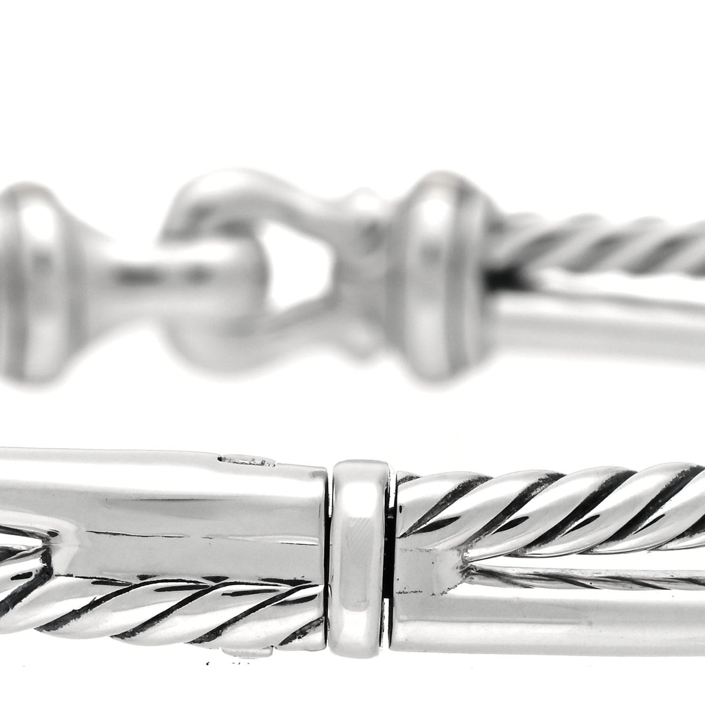 Sterling Silver 18K Yellow Gold Two Row Buckle Bracelet