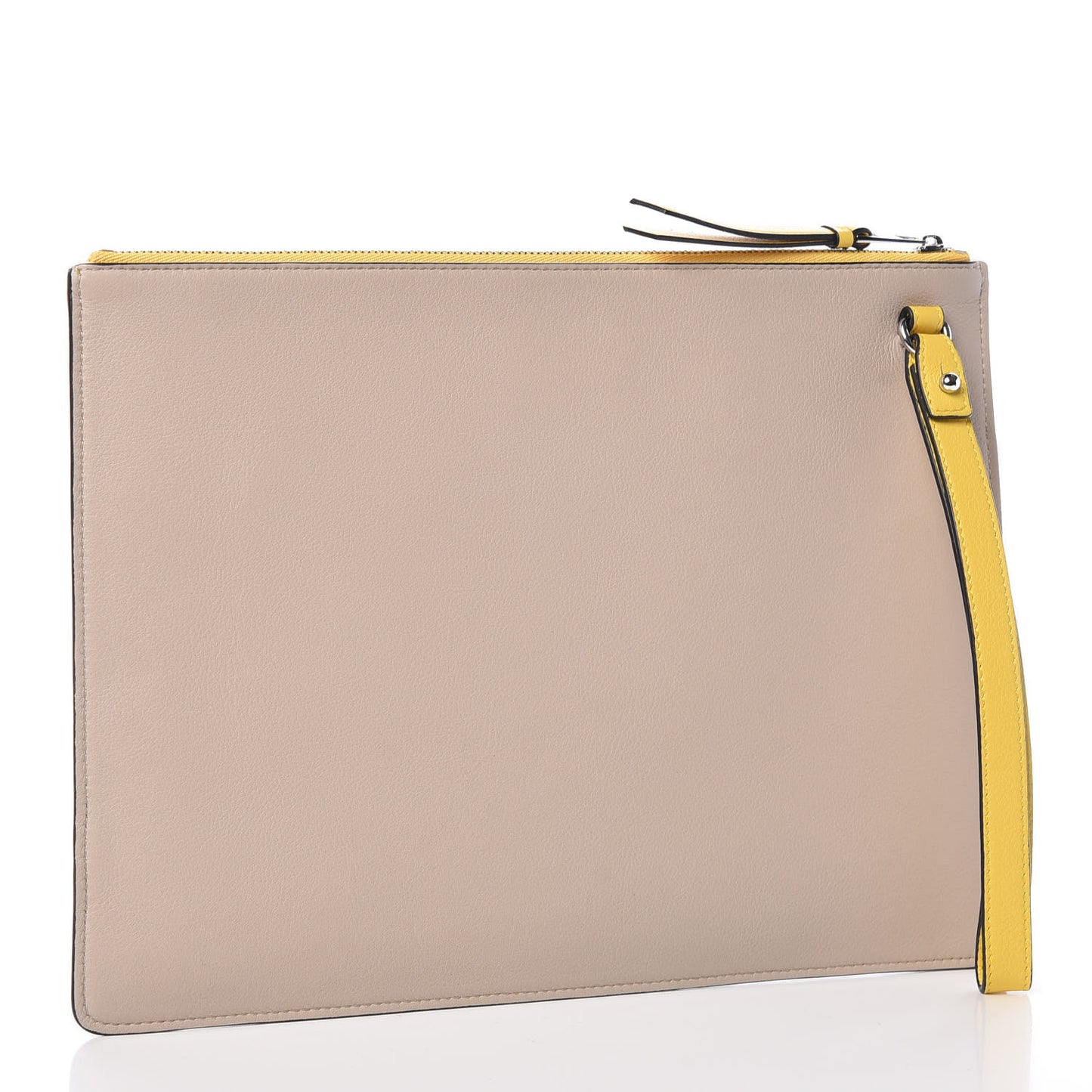 Calfskin Medium Puzzle Flat Pouch Yellow