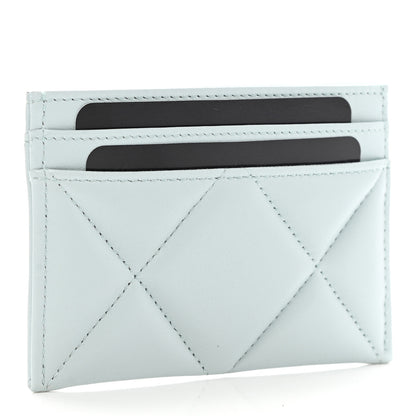 Chanel Lambskin Quilted Chanel 19 Card Holder Light Blue 3 of 8