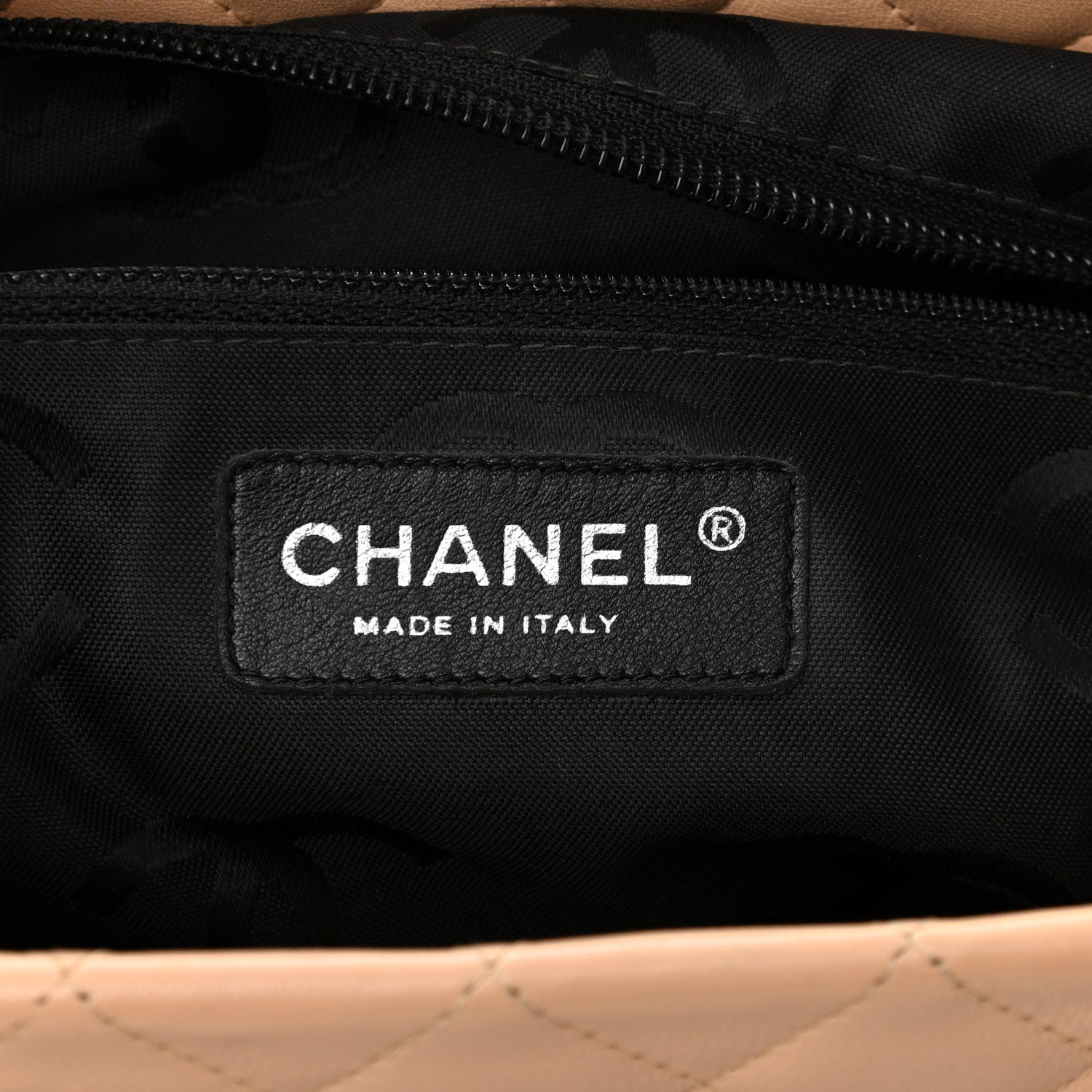 Chanel Calfskin Quilted Large Cambon Tote Beige Black 5 of 11