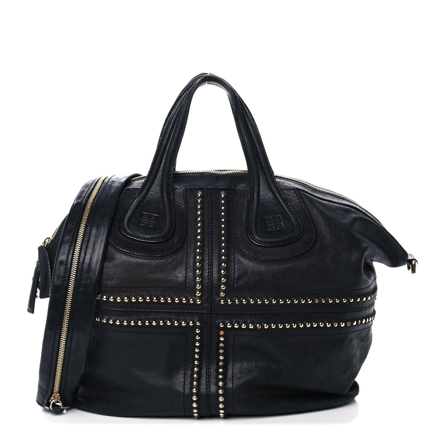 Lambskin Studded Medium Nightingale Black