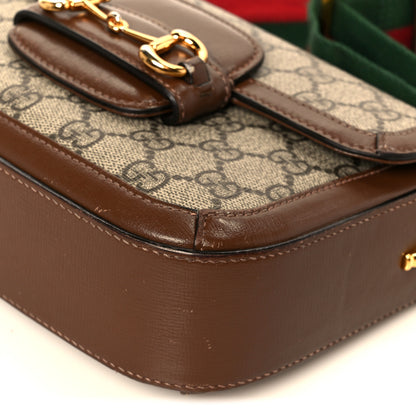 Gucci GG Supreme Monogram Web Mini Horsebit 1955 Shoulder Bag Beige Brown Sugar 13 of 13