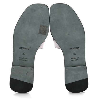 Hermes Metallic Nappa Oran Sandals 36 Gris Argente 6 of 10