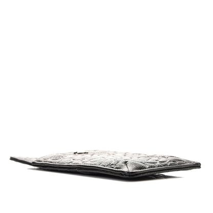 Chanel Caviar Camellia Embossed Classic Flat Wallet Pouch Black 3 of 7