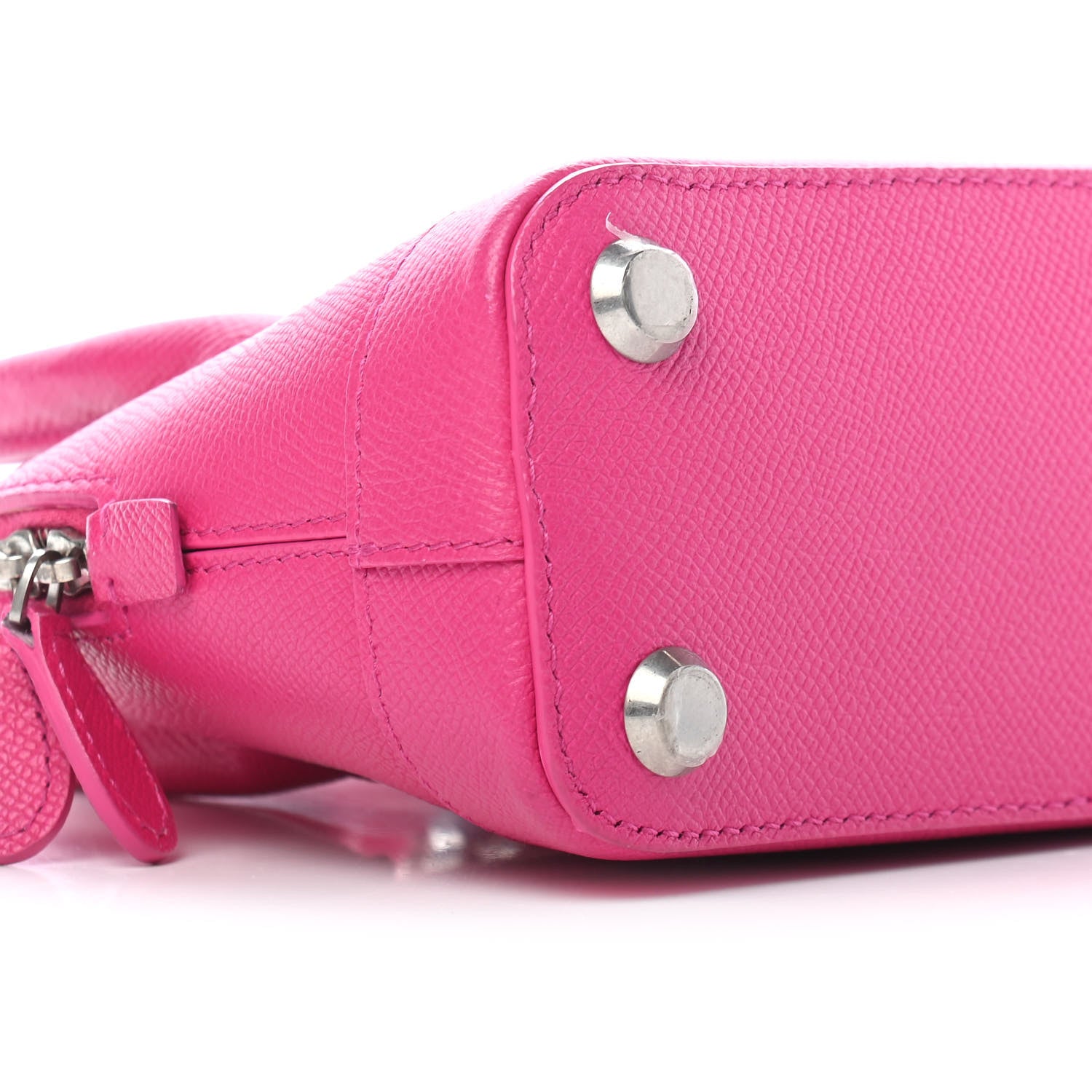 Balenciaga Signature Grained Calfskin Logo XXS Ville Top Handle Bag Fuchsia 7 of 10