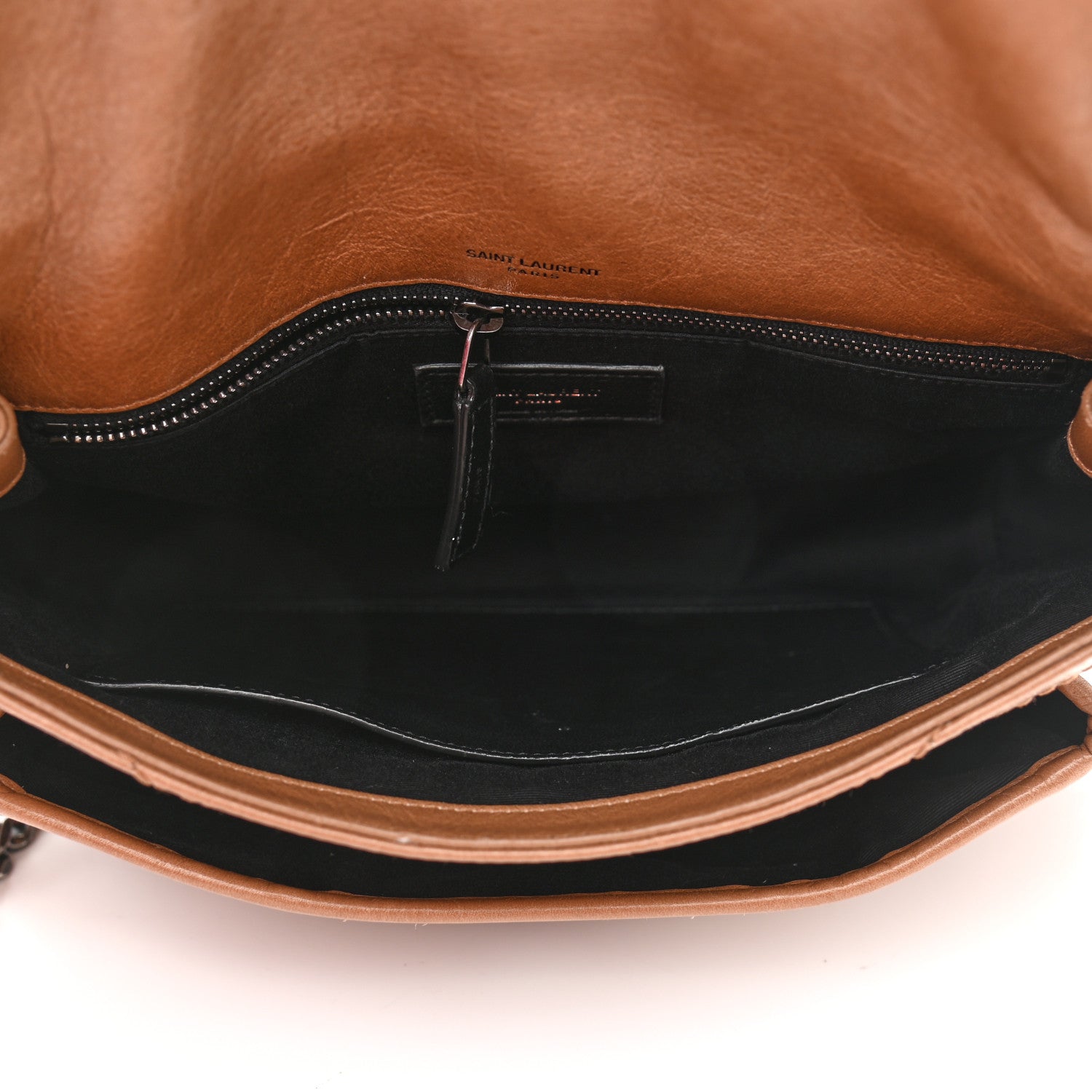 Saint Laurent Crinkled Calfskin Matelasse Monogram Medium Niki Chain Satchel Caramel 4 of 9