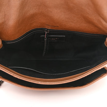 Saint Laurent Crinkled Calfskin Matelasse Monogram Medium Niki Chain Satchel Caramel 4 of 9