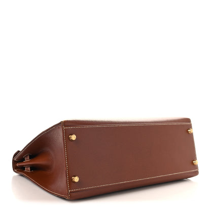 Hermes Veau Grain Lisse Kelly Sellier 32 Noisette 4 of 16