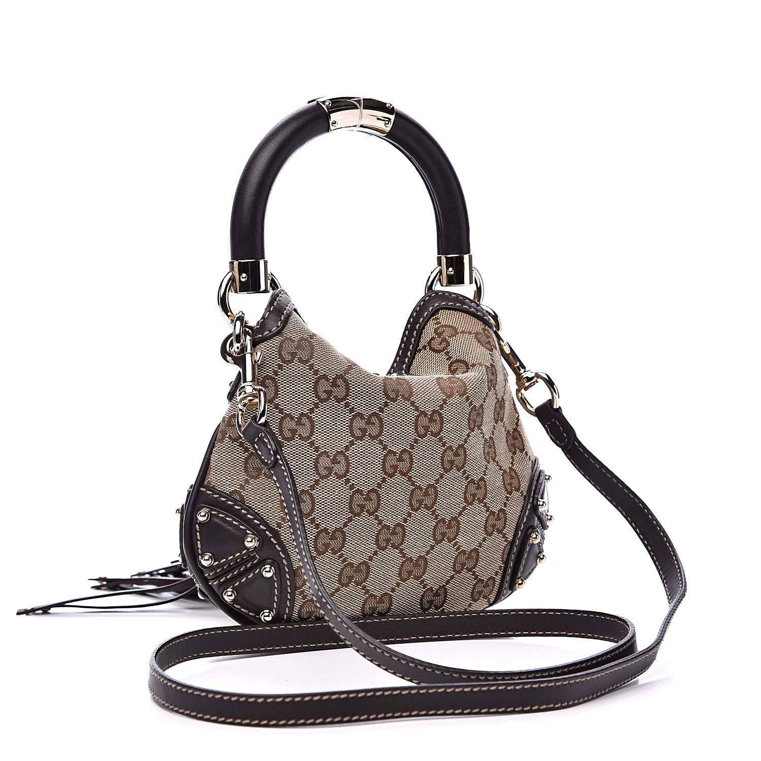 Gucci Monogram Mini Indy Top Handle Bag Dark Brown 3 of 9