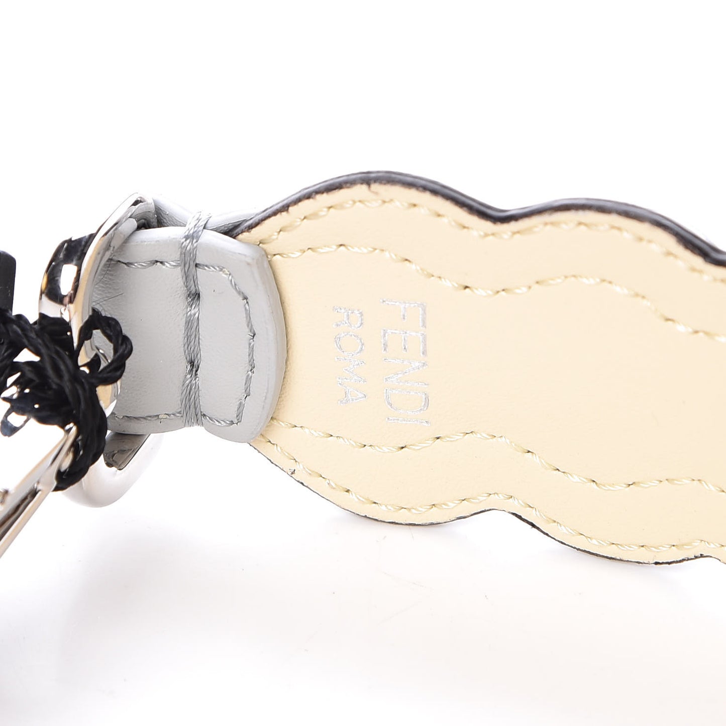 Vitello Liberty Pearl Bi-Color Scalloped Mini Strap You Burro Grigio Perla