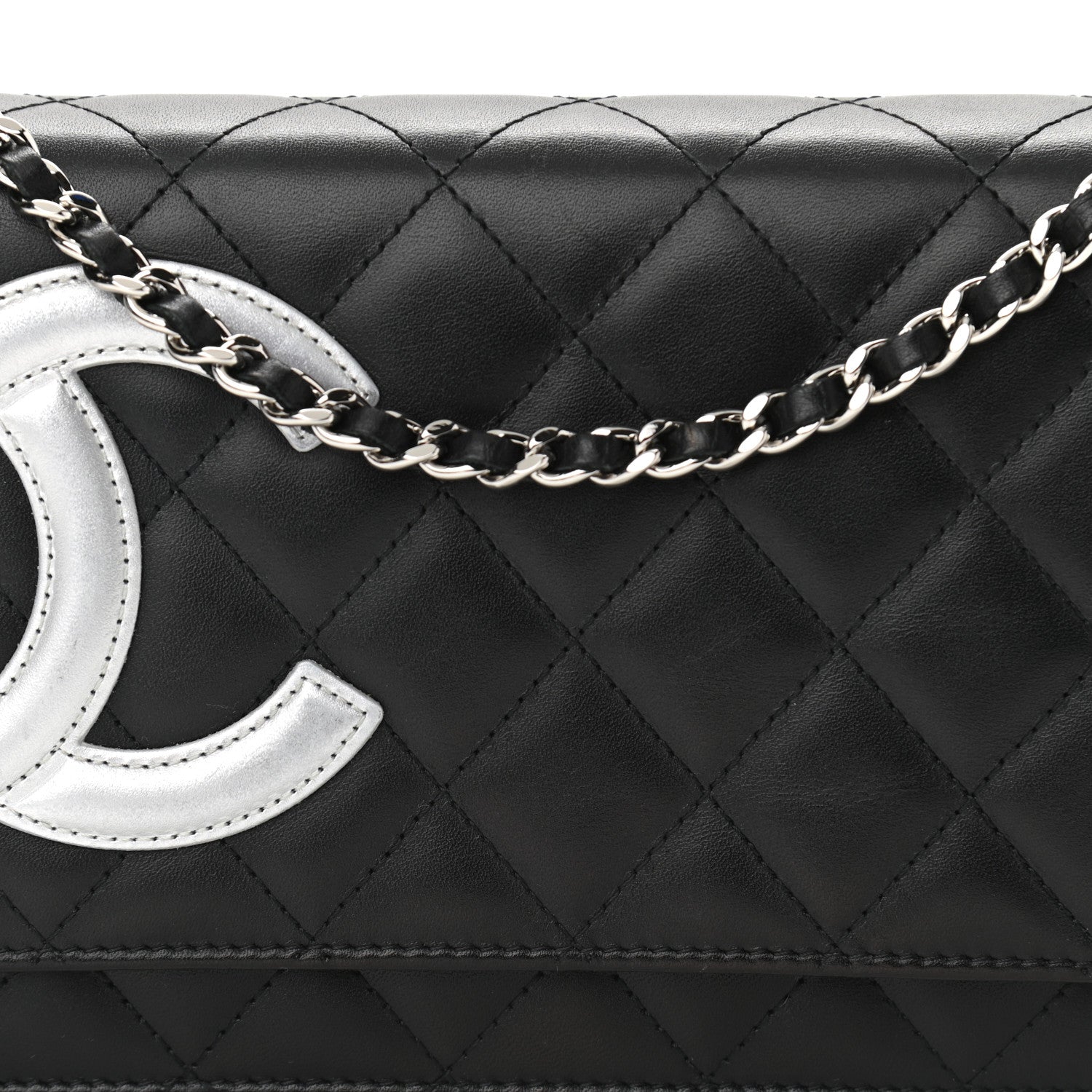 Chanel Calfskin Quilted Cambon Wallet On Chain WOC Black 9 of 12