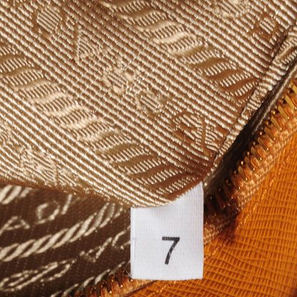 Prada Saffiano Lux Mini Double Zip Tote Ocra 9 of 10
